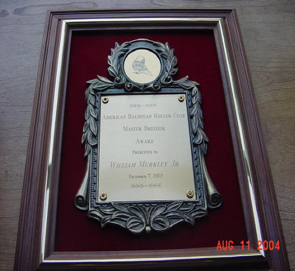 Master Breeder Plaque